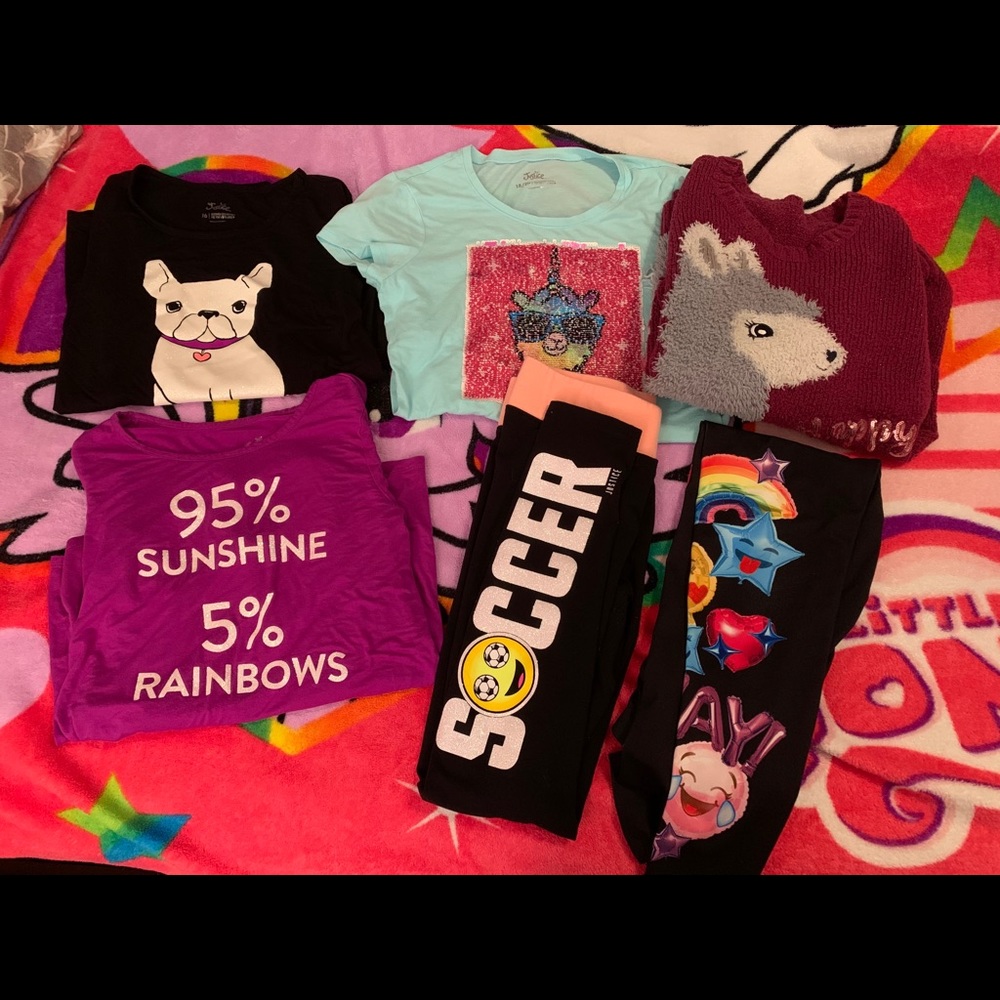 Girls Justice 7 piece clothes lot sizes 16,18-20